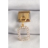 316L Çelik Gold Renk Sallantı Kare Zirkon Taşlı Nomination Charm