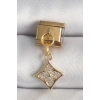 316L Çelik Gold Renk Sallantı Zirkon Taşlı Çiçek İşlemeli Nomination Charm