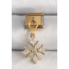 316L Çelik Gold Renk Sallantı Zirkon Taşlı Kar Tanesi Model Nomination Charm