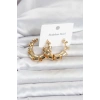 316L Çelik Gold Renk Spiral Halka Kadın Küpe