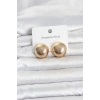 316L Çelik Gold Renk Top Model Kadın Küpe