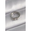 316L Çelik Gümüş Renk Kare Zirkon Taşlı Tragus Piercing