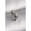 316L Çelik Gümüş Renk Siyah Zirkon Taş Detay Örümcek Ağ Model Tragus Piercing