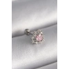 316L Çelik Gümüş Renk Zirkon Taşlı Kalp Tragus Piercing