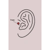 316L Çelik Gümüş Renk Zirkon Taşlı Tragus Piercing