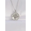 316L Çelik Zincir Gümüş Renk Oval Tasarımlı Güneş Kolye