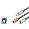 3.5 Mm To 2 Rca Ses Kablosu 10 Mt (Siyah HDX1076)