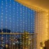3x2m Perde Led Işık Ve Kontrol Kumandası (LED,8 Fonksiyonlu, Su Geçirmez, İç Dış Mekan Dekor Işıkları)
