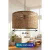 Antik Çağ Hasır Kumaş Başlıklı Sarkıt Avize (35cm)