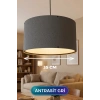 Antrasit Gri Kumaş Başlıklı Sarkıt Avize (35cm)
