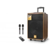 12 Inç Bluetooth Hoparlör Fm Radyo (Usb, Tf, Aux, Çift Mikrofon, Kumandalı (Ahşap - BQ12)