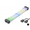 2X8 Pin Ekran Kartı Argb Lightboard (Bükülebilir -Sleeved  44Led Siyah ND2803B)