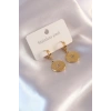 Çelik Gold Renk Kutup Yıldızı İşleme Zirkon Taşlı Kadın Küpe
