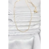 CM 14K Gold Renk İnce Kare Zincirli Model 60 cm Kadın Kolye