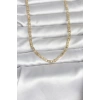 CM 14K Gold Renk Lazer Kesim Zincirli Model 60 cm Kadın Kolye
