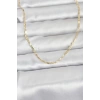 CM 14K Gold Renk Lazerli Zincir Model 60 cm Kadın Kolye