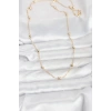 CM 14K Gold Renk Pirinç Top Zincirli 60 cm Kadın Kolye