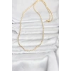CM 14K Gold Renk Top Zincirli Model 60 cm Kadın Kolye