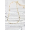 CM 14K Gold Renk Topçuklu Burgu Zincir Model 60 cm Kadın Kolye