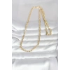 CM 14K Gold Renk Yassı Oval Zincirli Model 60 cm Kadın Kolye