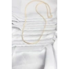 CM 14K Gold Renk Yassı Zincir Model 60 cm Kadın Kolye