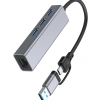 USB Çoklayıcılı Ethernet Çevirici (Type-C Usb 3 - Usb To Gigabit Ethernet ZR1109)