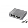 Gigabit Ethernet HUB Switch (5 Port, Type C, Güç Girişli, Gri - HDX1414)