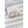 Gold Renk Pirinç Halka 20 mm Kadın Küpe