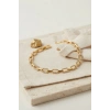 Gold Renk Pirinç Sıralı Kare Model Zirkon Taşlı Bileklik