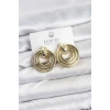 Gold Renk Pirinç Vintage Kadın Küpe