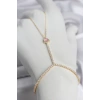 Gold Renk Pirinç Zirkon Taşlı Pembe Kalp Model Şahmeran
