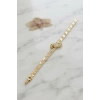 Gold Renk Pirinç Zirkon Taşlı Yılan Model Kadın Bileklik