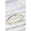 Gold Renk T Model Zirkon Taşlı Kadın Kelepçe Bileklik
