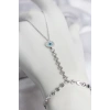Gümüş Renk Pirinç Zirkon Taşlı Nazar Model Şahmeran