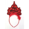 Happy Birthday Neon Kırmızı Renk Doğum Günü Tacı 24x15 cm