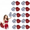 Kırmızı Gümüş Metalik Dolgun Gösteri Ponponu 20 Adet (10 Çift)