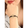 LOVE (Aşık) Siyah Deri İpli Unisex Mood Bileklik