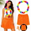 Neon Turuncu Hawai Etek (40cm) + Rengarenk Hawai Kolye