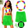 Neon Yeşil Hawai Etek (40cm) + Rengarenk Hawai Kolye
