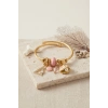 Pembe Deniz Kabuğu Model Gold Renk Charmlı Bileklik