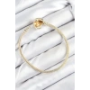 Pirinç Charm Zirkon Taşlı Kalp Model Gold Renk Kadın Bileklik