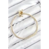 Pirinç Charm Zirkon Taşlı Taç Model Gold Renk Kadın Bileklik