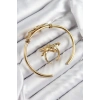 Pirinç Deniz Yıldızı Model Gold Renk Bileklik Yüzük Set