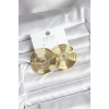 Pirinç Gold Renk Circle Model Kadın Küpe