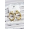 Pirinç Gold Renk Damla Model Vintage Kadın Küpe