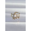 Pirinç Gold Renk İncili Ahtapot Earcuff Küpe