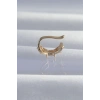 Pirinç Gold Renk Zirkon Taş Kaplama Earcuff Küpe