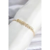 Pirinç Gold Renk Zirkon Taşlı Çavuş Model Su Yolu Kadın Bileklik