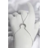 Pirinç Gümüş Renk Hilal Model Zirkon Taşlı Kadın Şahmeran