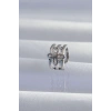 Pirinç Gümüş Renk Yonca Earcuff Küpe